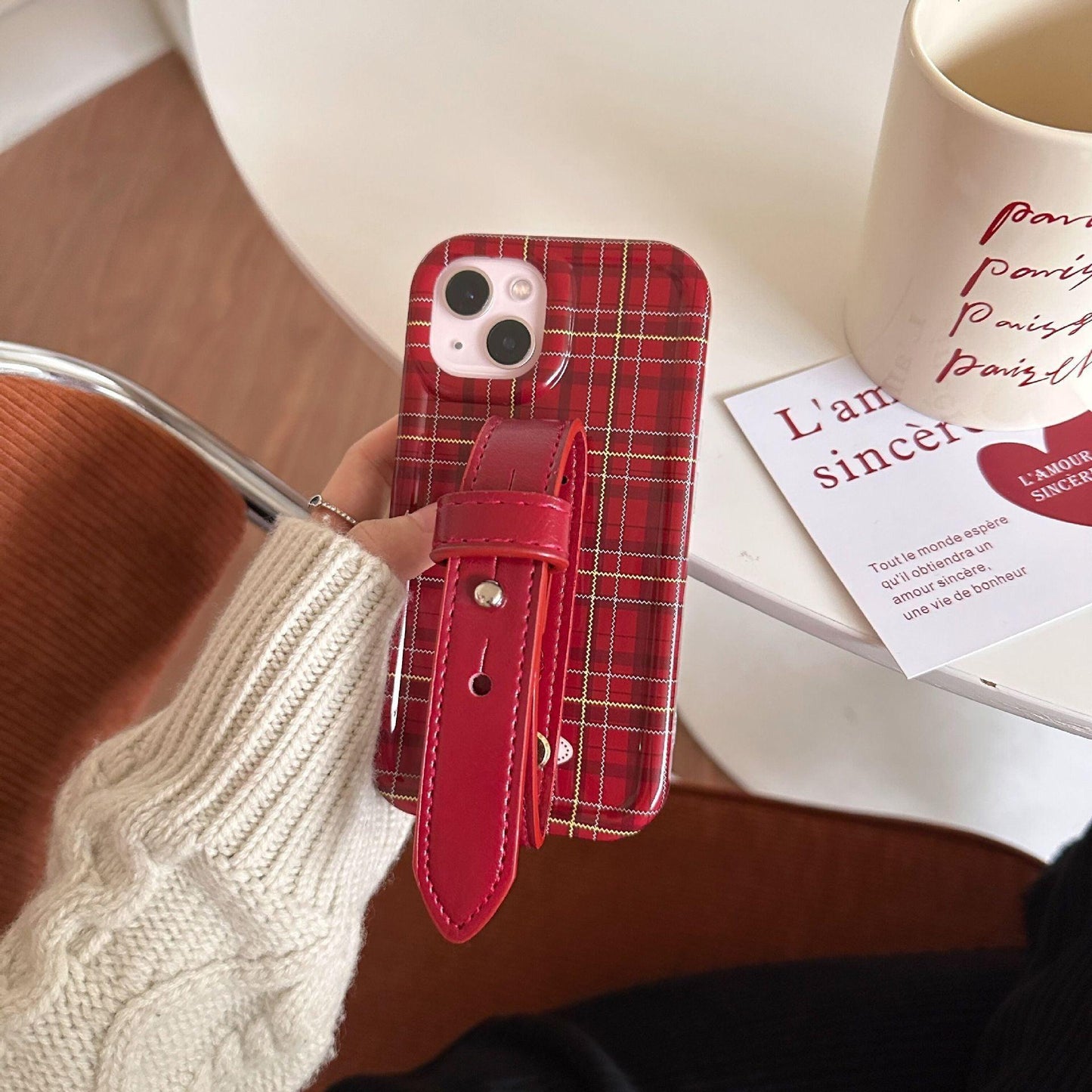 Fashion New Year Wine Red Plaid Phone Case For iPhone 11, 12, 13, 14 - MyMobile