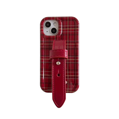 Fashion New Year Wine Red Plaid Phone Case For iPhone 11, 12, 13, 14 - MyMobile