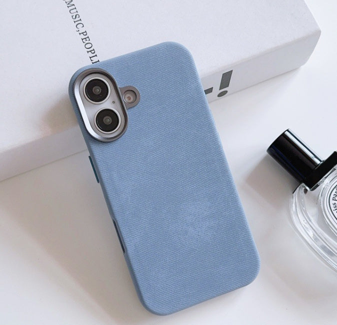 Flannel Magnetic Leather Phone Case For iPhone 16