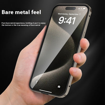 Straight Edge Four-corner Drop-resistant Titanium Aluminum Alloy Frame Phone Case For iPhone 16