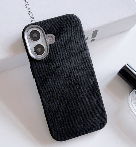 Flannel Magnetic Leather Phone Case For iPhone 16