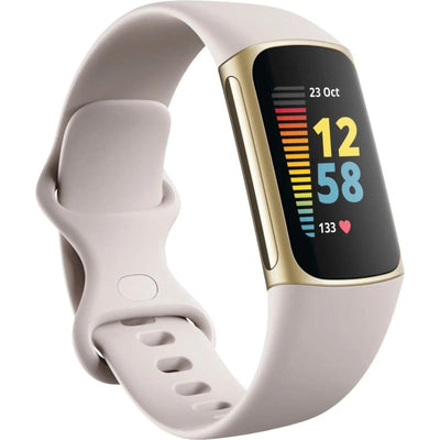 Fitbit Charge 5 Tracker Soft Gold w White Band - MyMobile