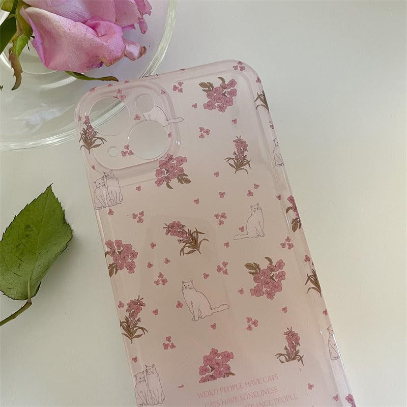 Floral Cat Suitable For 15 Promax1314 Phone Case 1112 Women For iPhone 11, 12, 13, 14, 15 - MyMobile