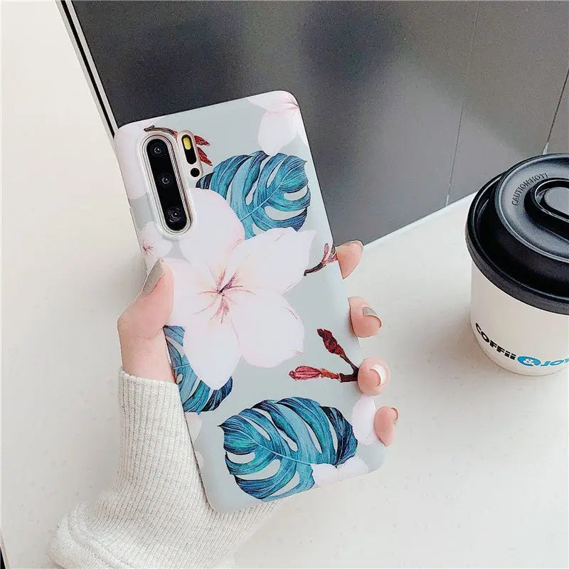 Flower frosted leaf phone case For Huawei P40 - MyMobile