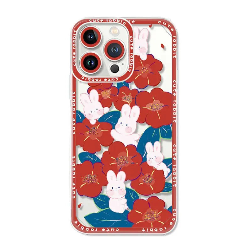 Flowers Rabbit Phone Case Protection Anti - fall For iPhone 15 - MyMobile