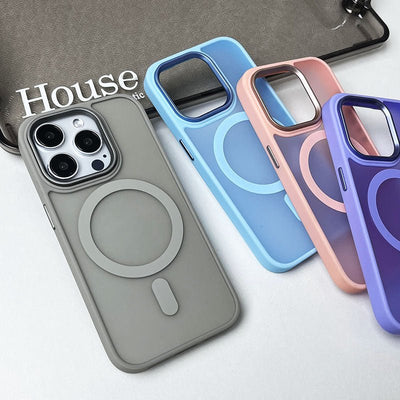 Frosted Magnetic Suction Large Hole Drop - resistant Phone Case For iPhone 15 - MyMobile