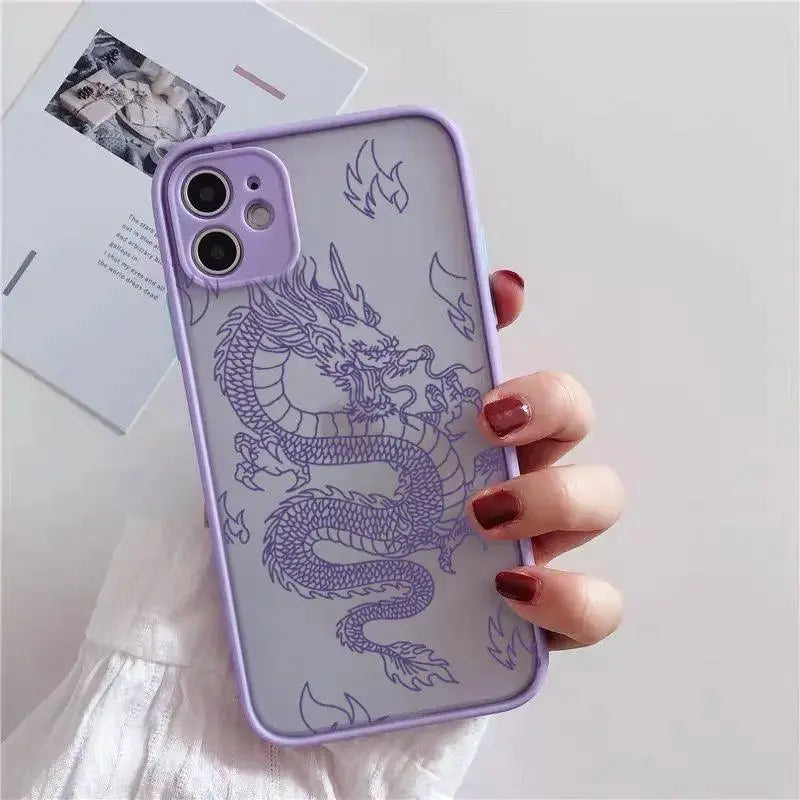 Frosted Mobile Phone Case Line Dragon - MyMobile