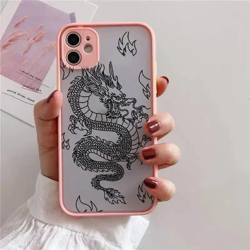 Frosted Mobile Phone Case Line Dragon - MyMobile