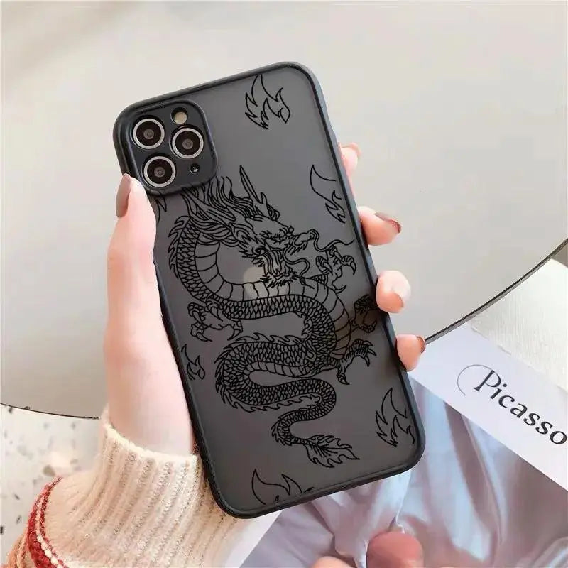 Frosted Mobile Phone Case Line Dragon - MyMobile