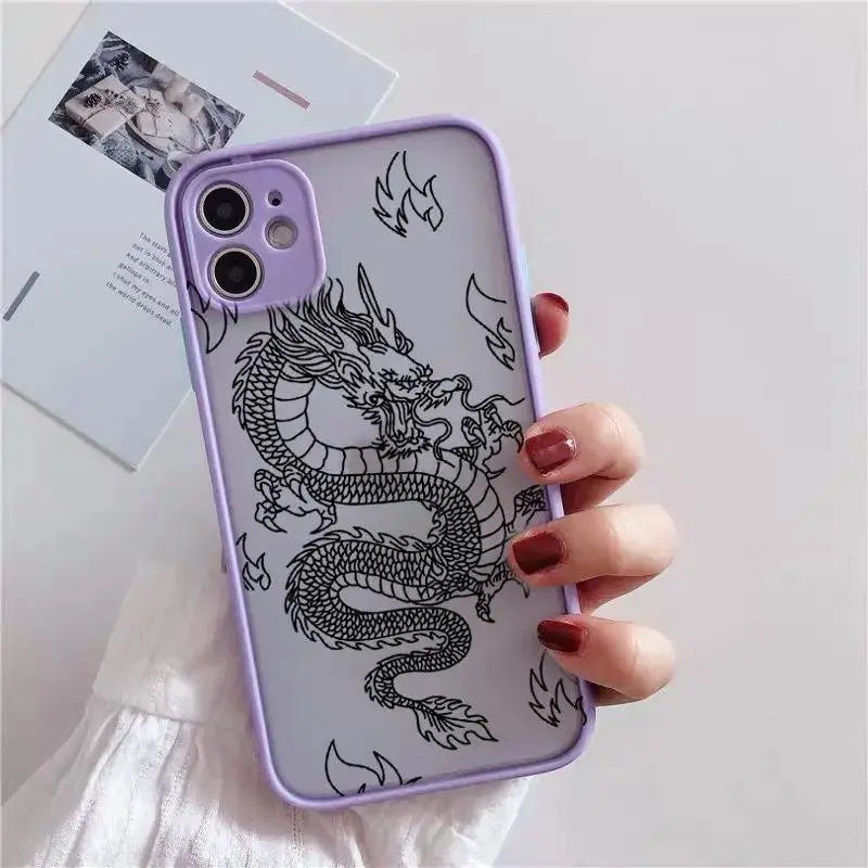 Frosted Mobile Phone Case Line Dragon - MyMobile