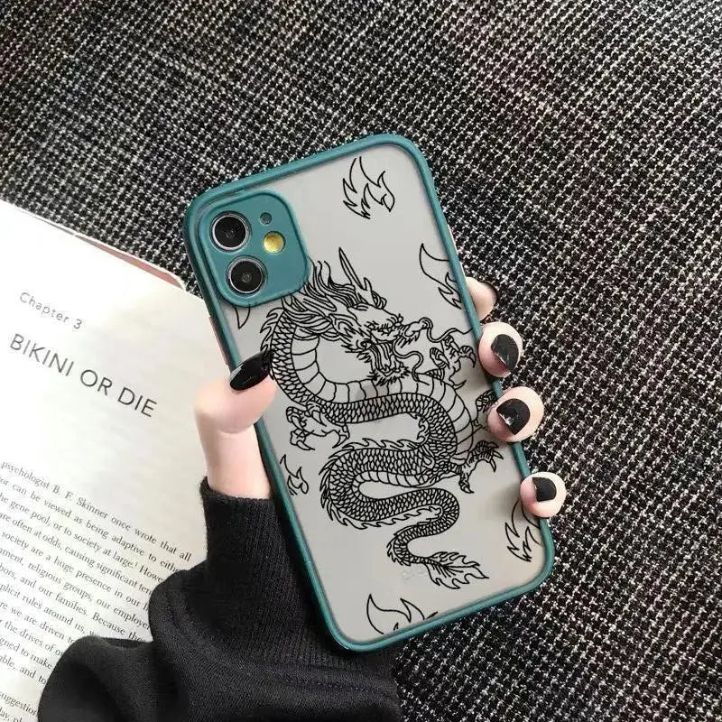 Frosted Mobile Phone Case Line Dragon - MyMobile