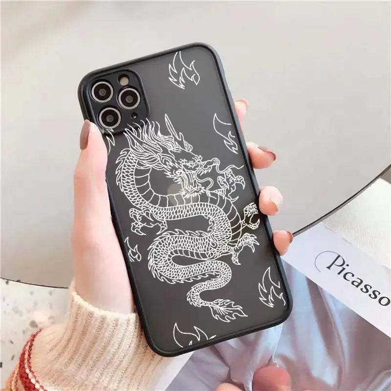 Frosted Mobile Phone Case Line Dragon - MyMobile