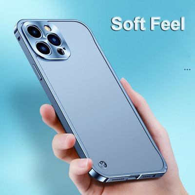 Frosted Translucent Phone Case With Aluminum Metal Frame For iPhone 14 - MyMobile