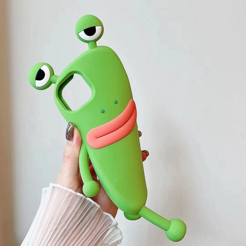 Funny Silicone 3D Frog Phone Case For IPhone 14 13 Cartoon Cute Shockproof Bumper Cover - MyMobile