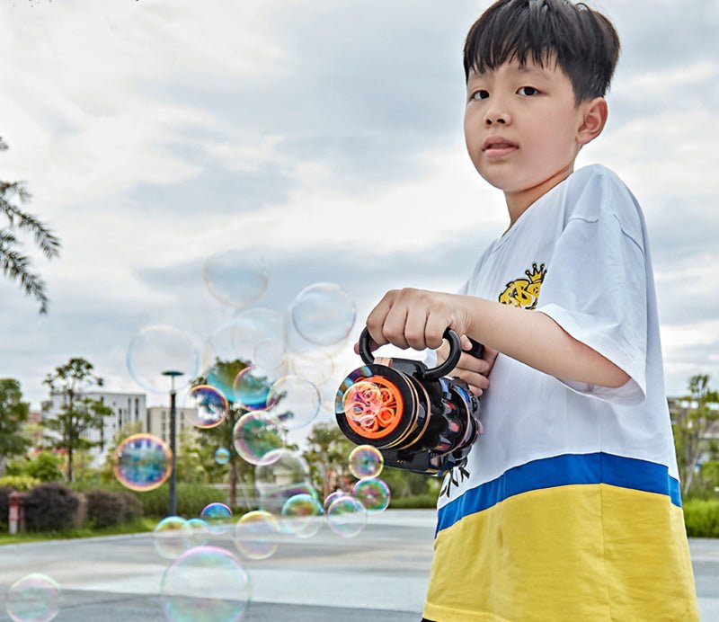 Gatling Bubble Gun Machine Children'S Automatic Electric Bubble Machine Porous Light Music - MyMobile