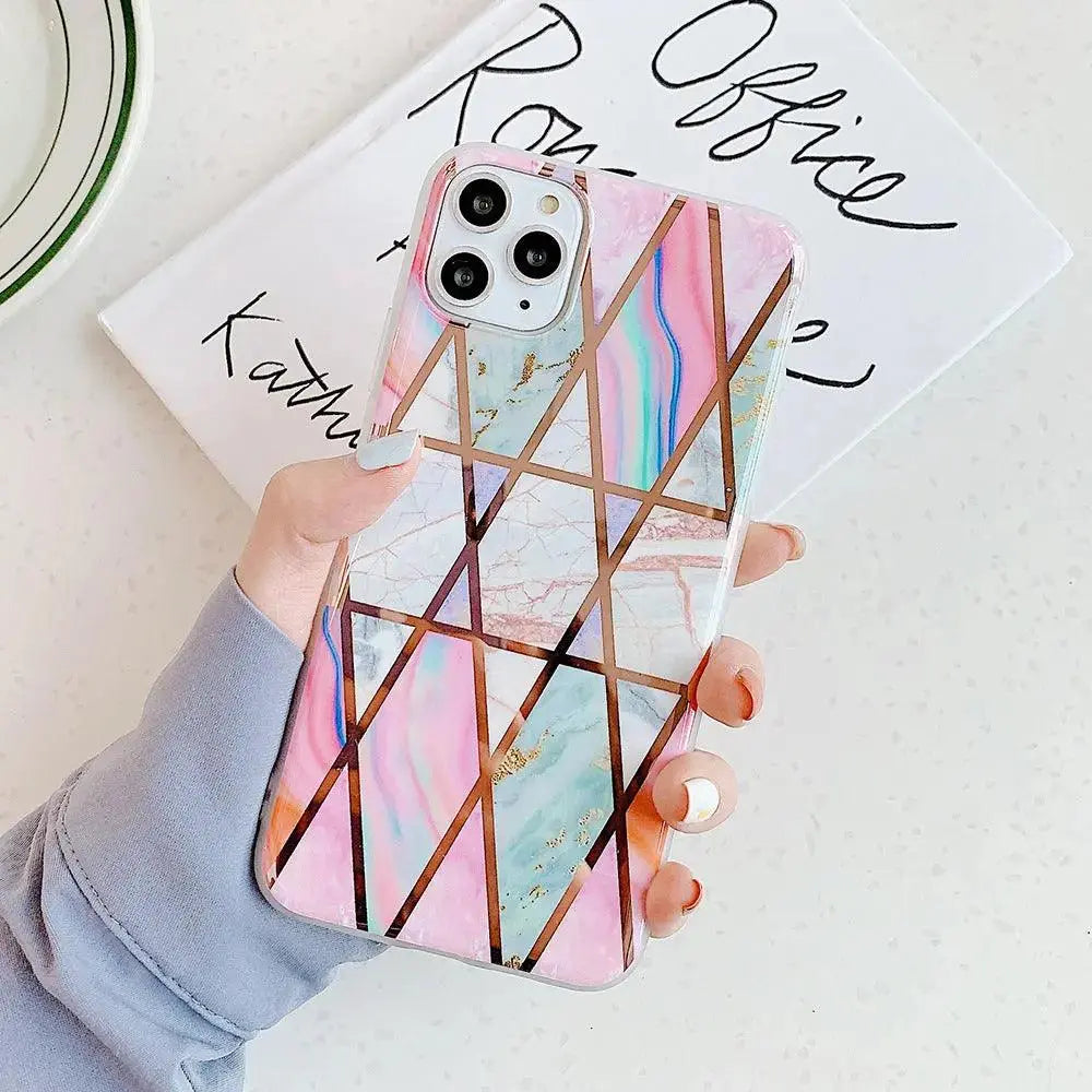 Geometric mosaic marble phone case - MyMobile