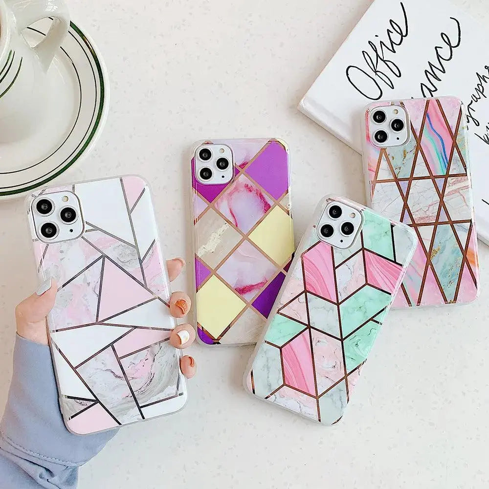 Geometric mosaic marble phone case - MyMobile