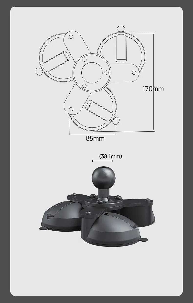 Get A Grip Industrial Arm Super - tough Tablet Cradle - 3x - Suction Board - MyMobile