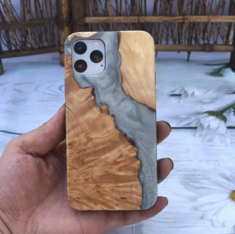 Glue Dripping Wooden Mobile Phone Case - MyMobile