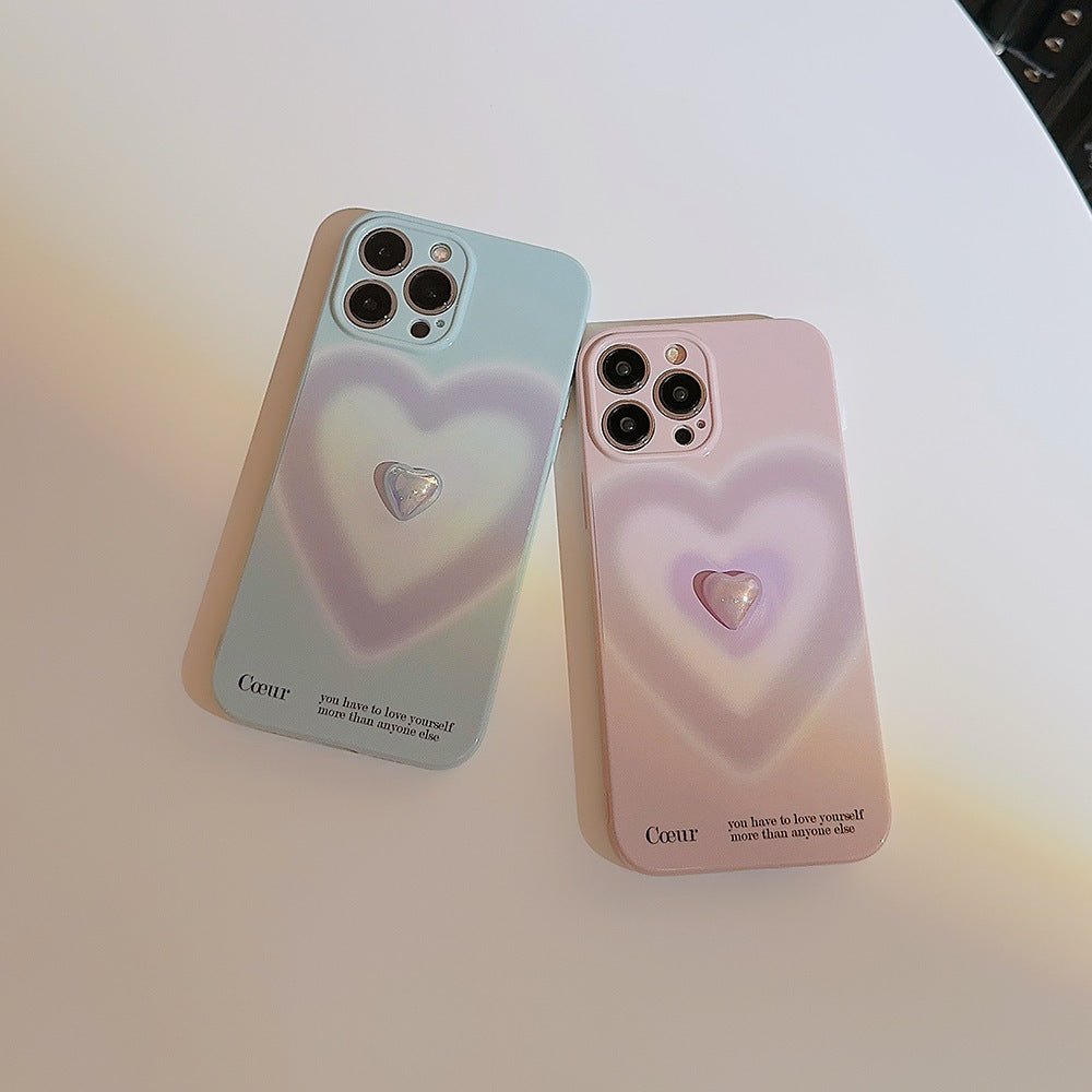 Gradient Electroplating Love Phone Case For iPhone 14 - MyMobile