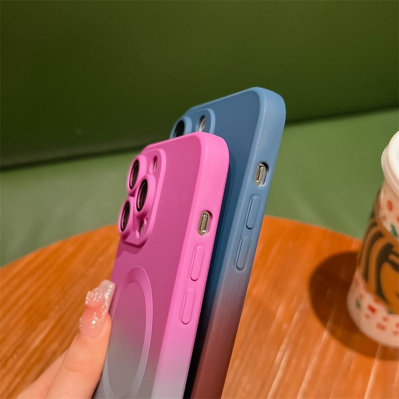 Gradient Magnetic Suction 13 With Lens Protector Phone Case For iPhone 12, 13, 14 - MyMobile