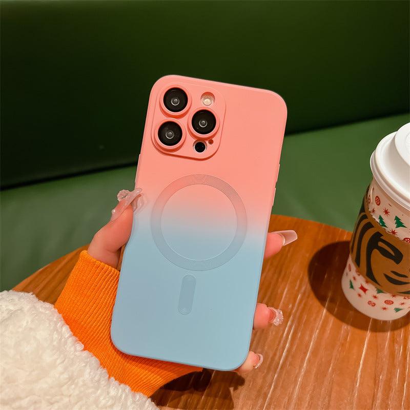 Gradient Magnetic Suction 13 With Lens Protector Phone Case For iPhone 12, 13, 14 - MyMobile