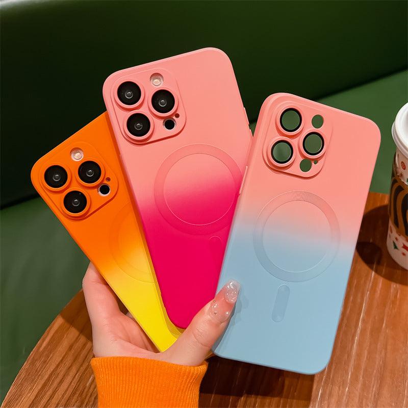 Gradient Magnetic Suction 13 With Lens Protector Phone Case For iPhone 12, 13, 14 - MyMobile