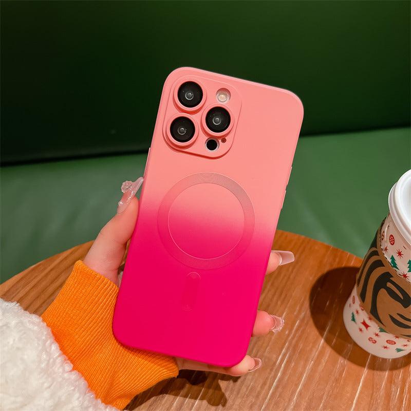 Gradient Magnetic Suction 13 With Lens Protector Phone Case For iPhone 12, 13, 14 - MyMobile