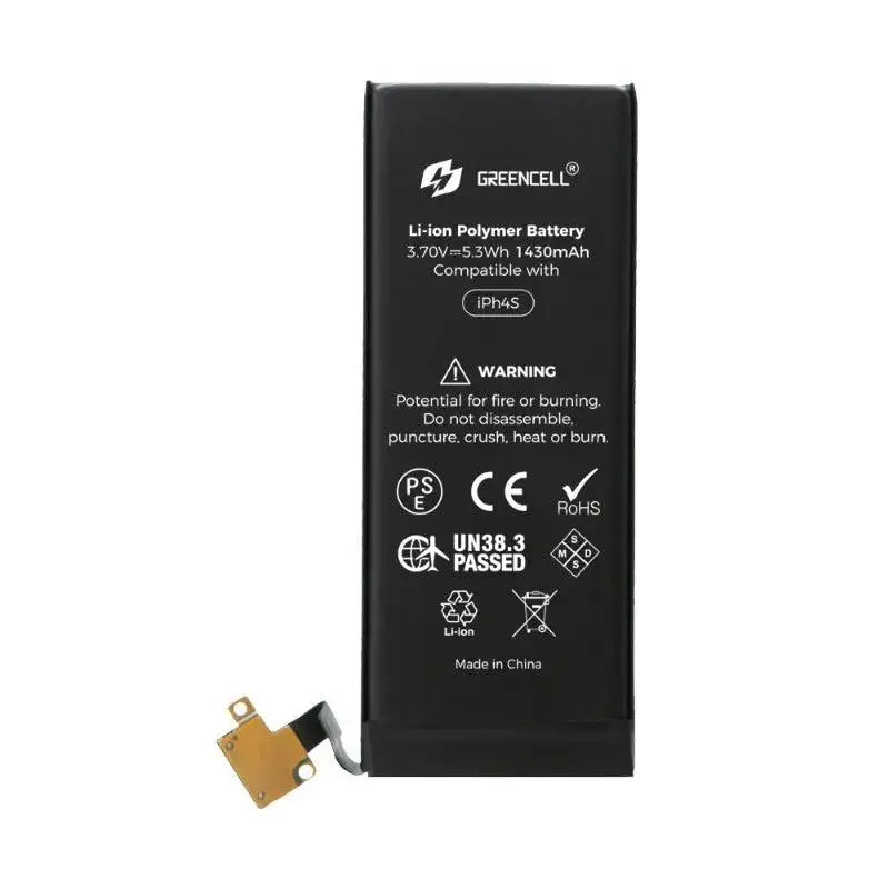 Greencell (Standard Capacity 1420mAh) iPhone 4 Replacement Battery with Adhesive Strips - MyMobile