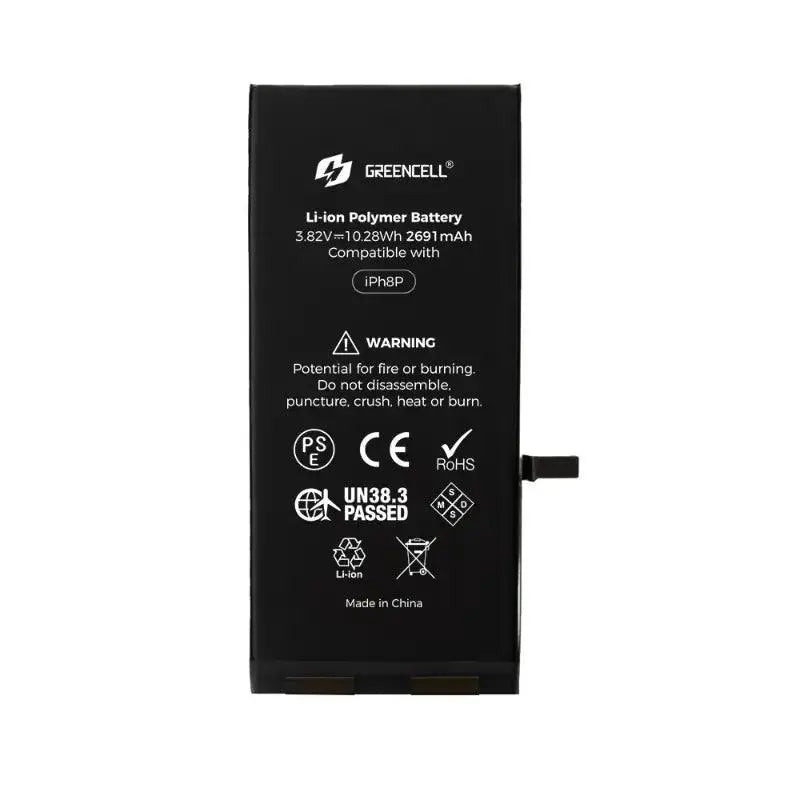 Greencell (Standard Capacity 2691mAh) iPhone 8 Plus Replacement Battery with Adhesive Strips - MyMobile