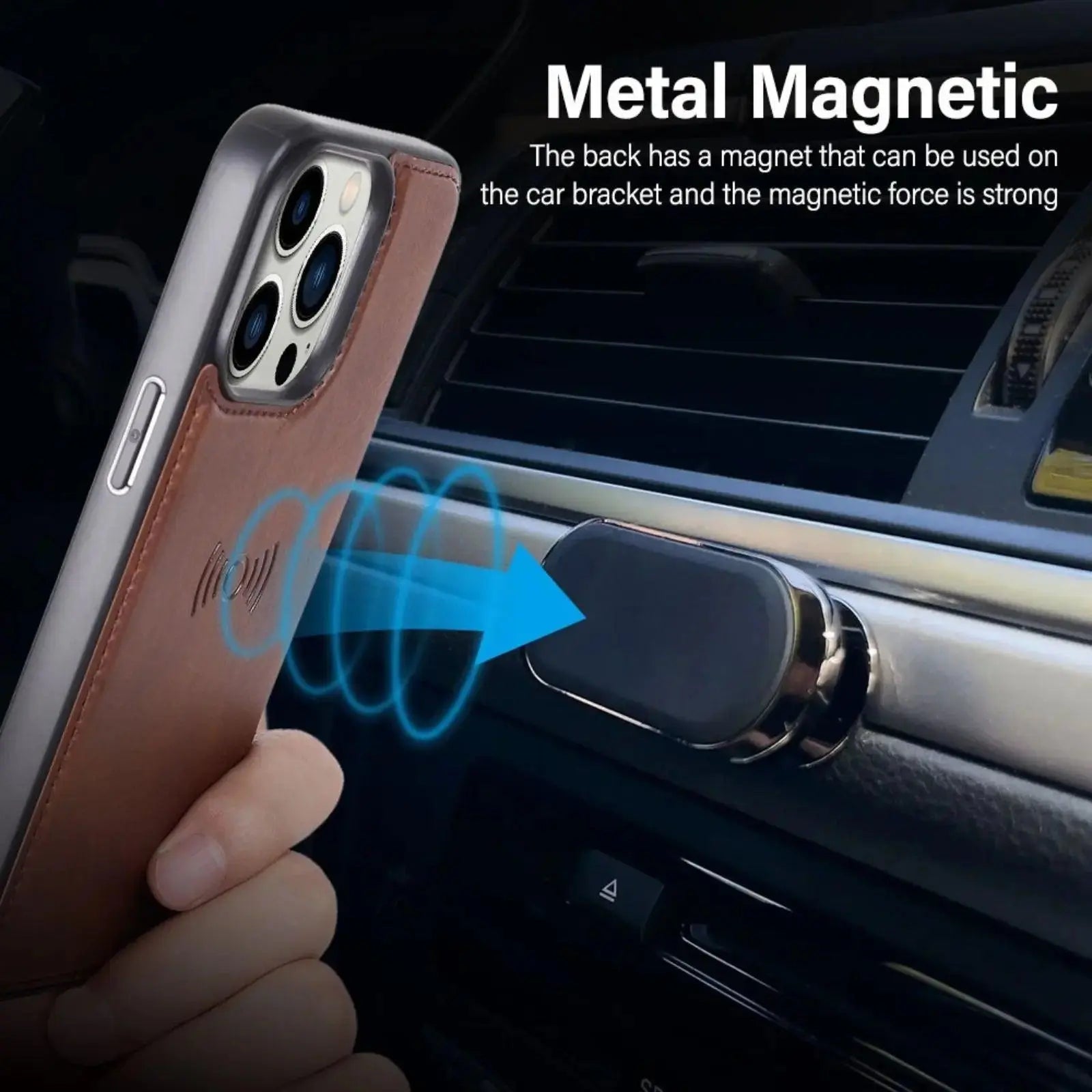 Hanman 2 in 1 Detachable Magnetic Flip Leather Wallet Cover Case for iPhone 15 Pro Max - MyMobile