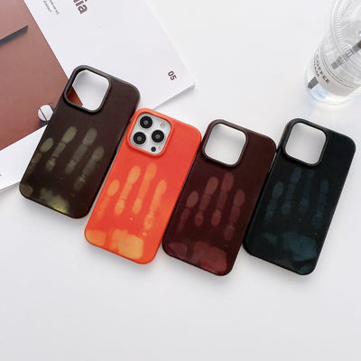 Heat - sensitive Inner Velvet Half - wrap Color - changing Phone Case For iPhone 14 - MyMobile