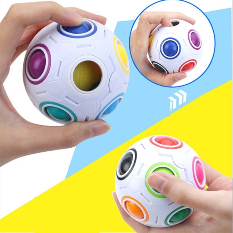 High Elasticity And Fall Resistance Puzzle Rainbow Ball Toy - MyMobile