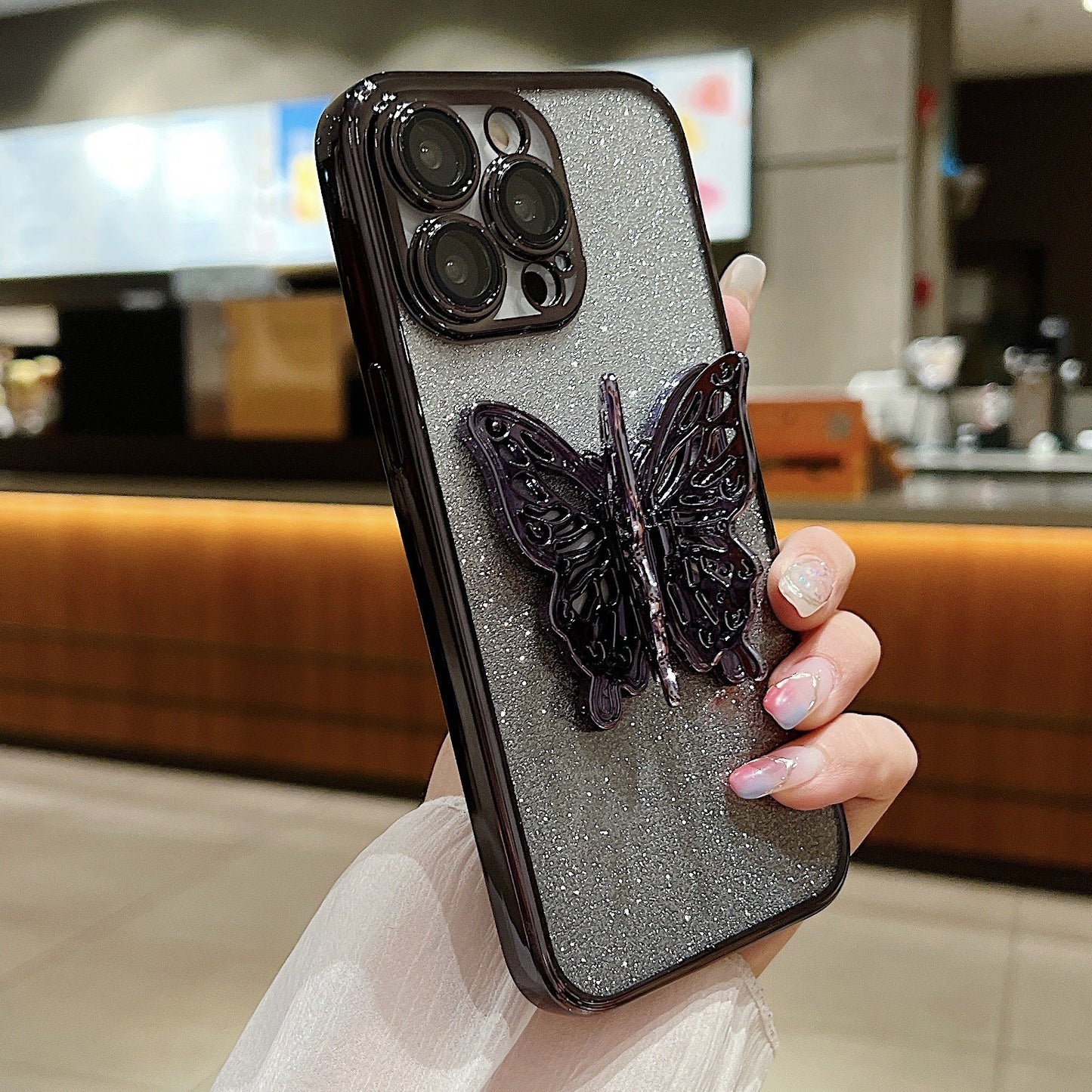 Hollow Butterfly Phone Case Gradient Transparent Plating Protective Cover For iPhone 15 - MyMobile