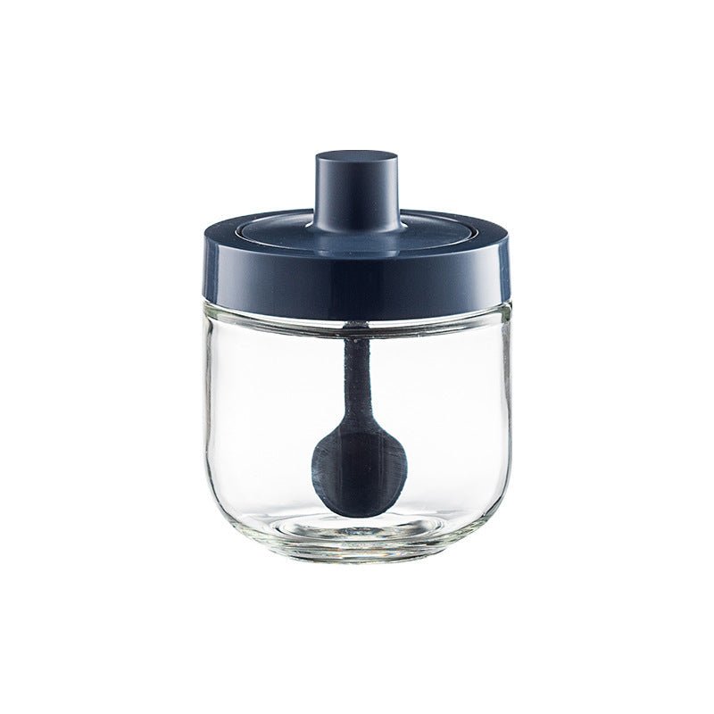 Household Kitchen Glass Spoon Cover Integrated Seasoning Jar - MyMobile