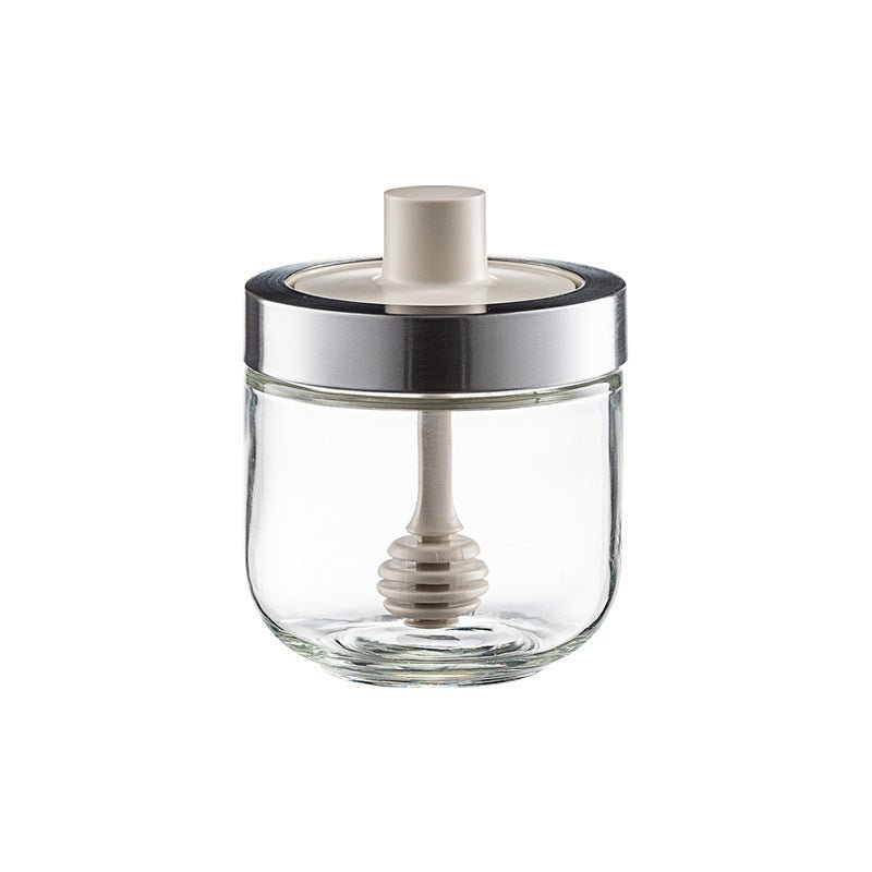 Household Kitchen Glass Spoon Cover Integrated Seasoning Jar - MyMobile