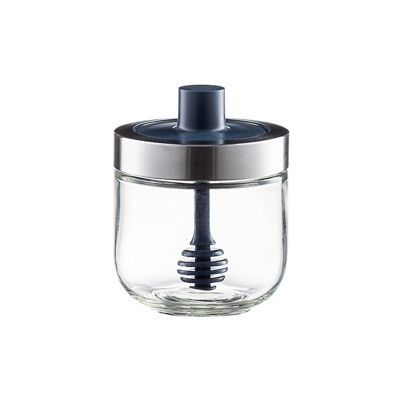 Household Kitchen Glass Spoon Cover Integrated Seasoning Jar - MyMobile