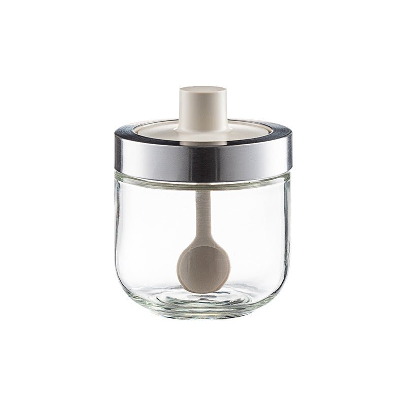 Household Kitchen Glass Spoon Cover Integrated Seasoning Jar - MyMobile