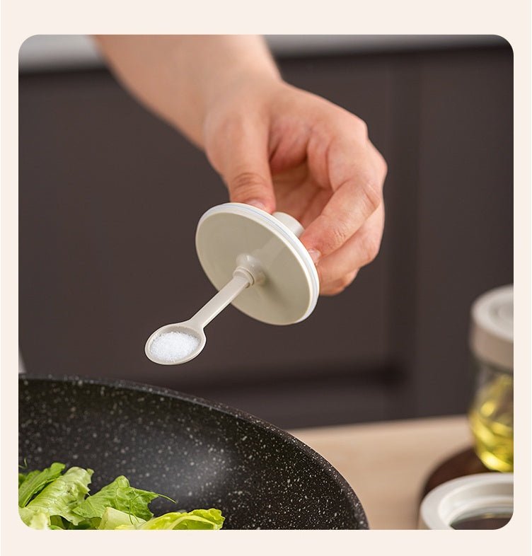 Household Kitchen Glass Spoon Cover Integrated Seasoning Jar - MyMobile