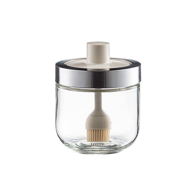 Household Kitchen Glass Spoon Cover Integrated Seasoning Jar - MyMobile