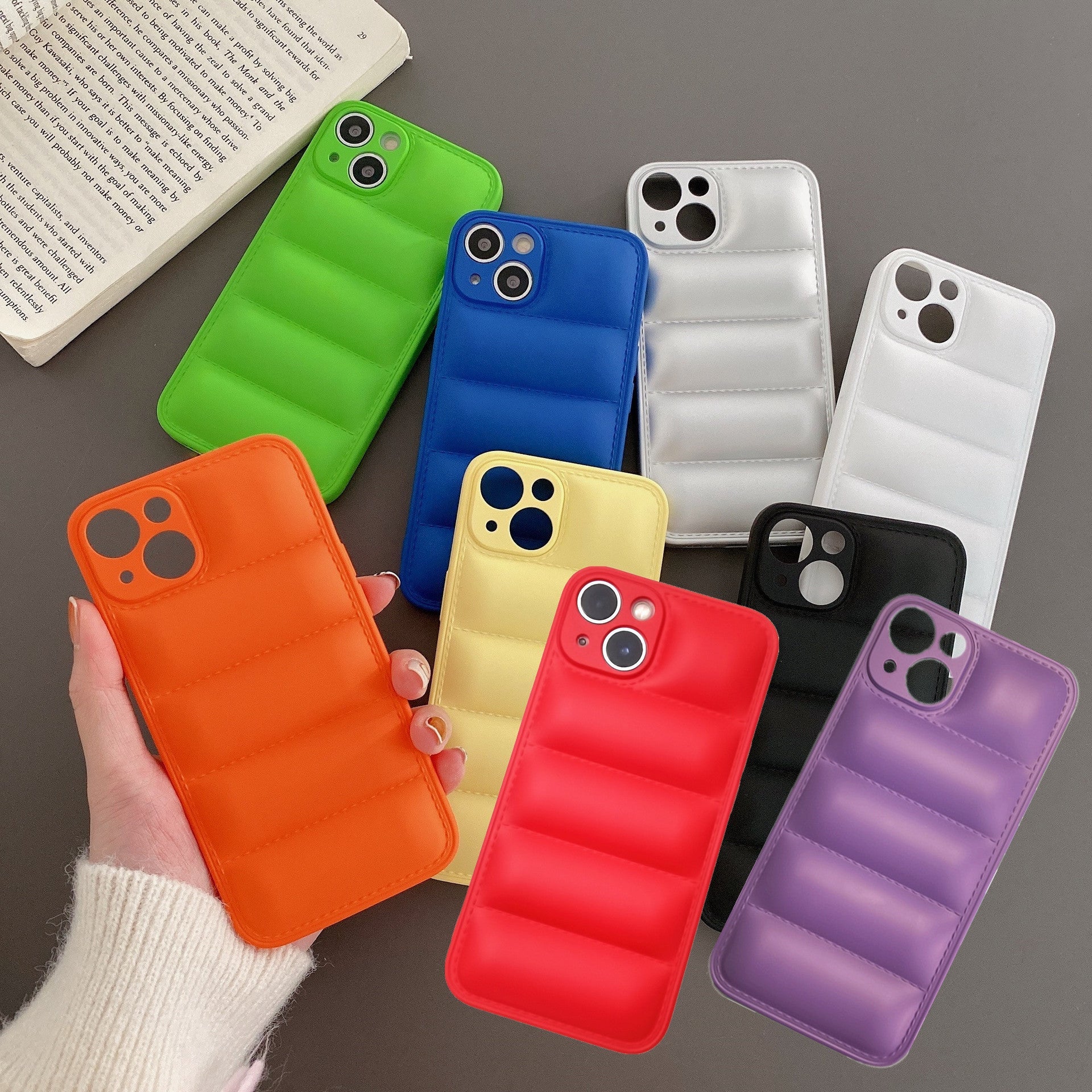 Household Solid Color Down Jacket Phone Case Protective Sleeve For iPhone 14 - MyMobile