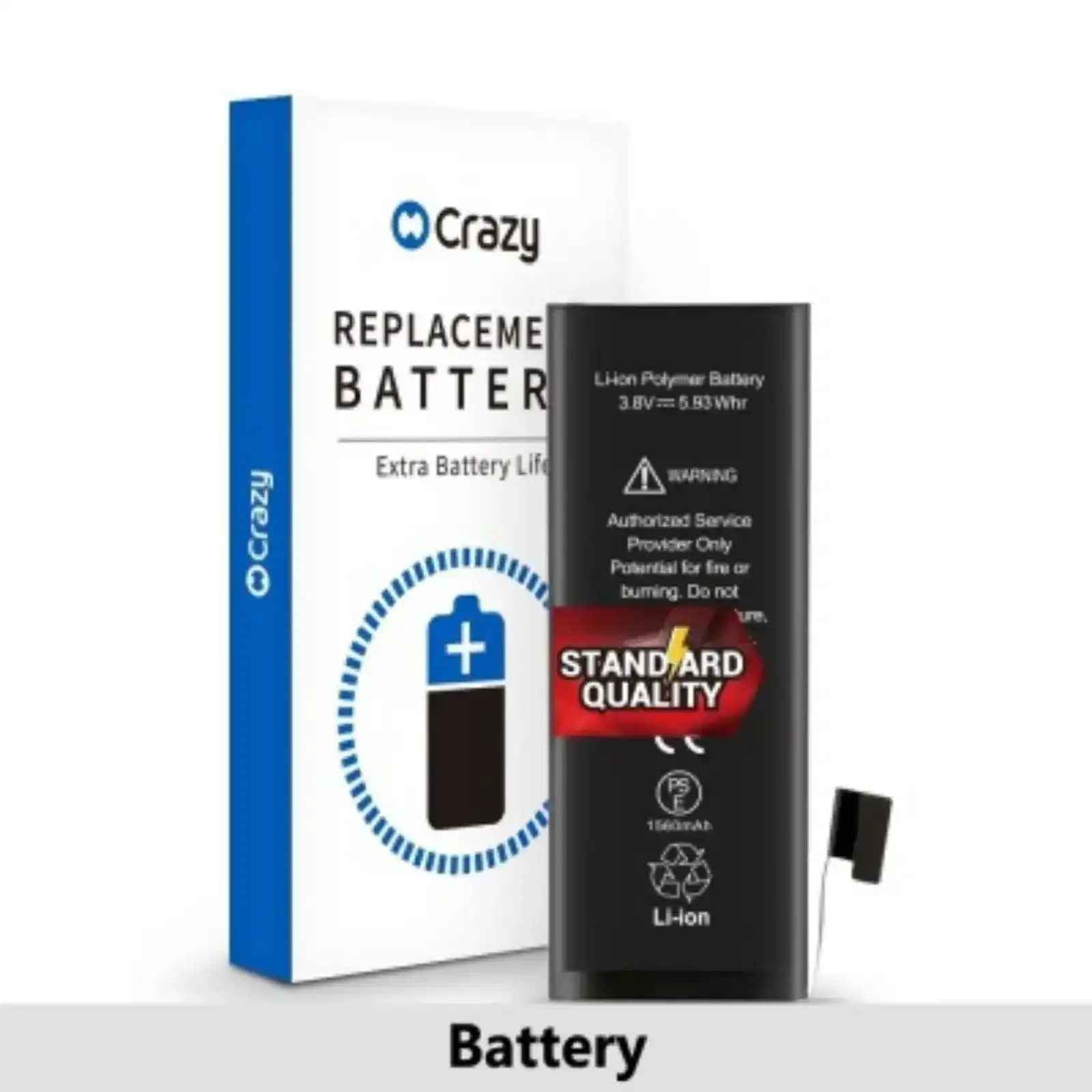 iPhone 5S Replacement Battery with Adhesive Strips 1560mAh Standard Quality+SinoWealth Solution