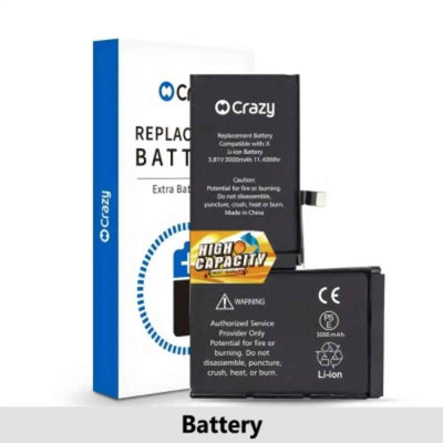 iPhone X Battery Replacement with Adhesive Strips 3000mAh High Capacity+TI Solution