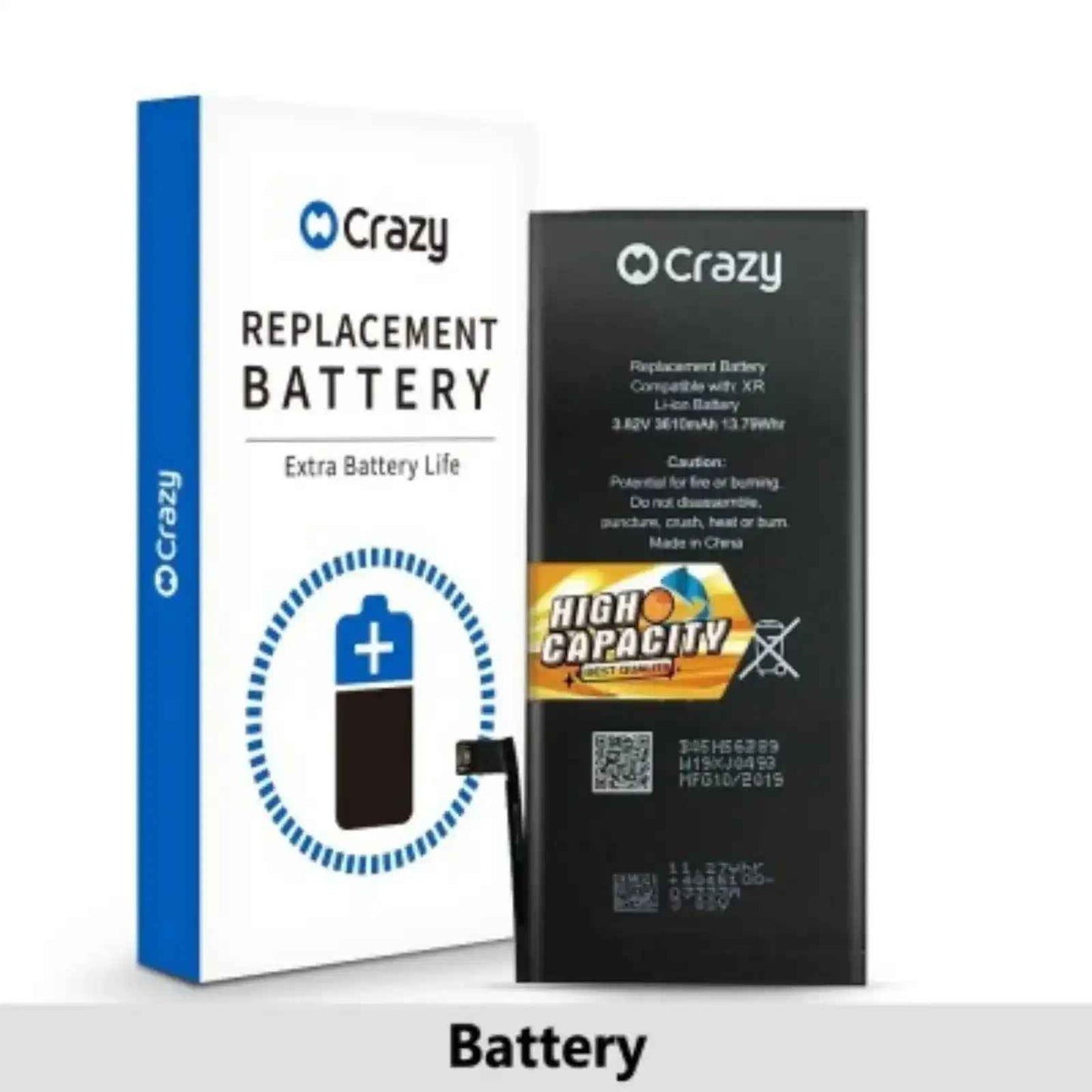 iPhone XR Replacement Battery with Adhesive Strips 3610mAh High Capacity+SinoWealth Solution
