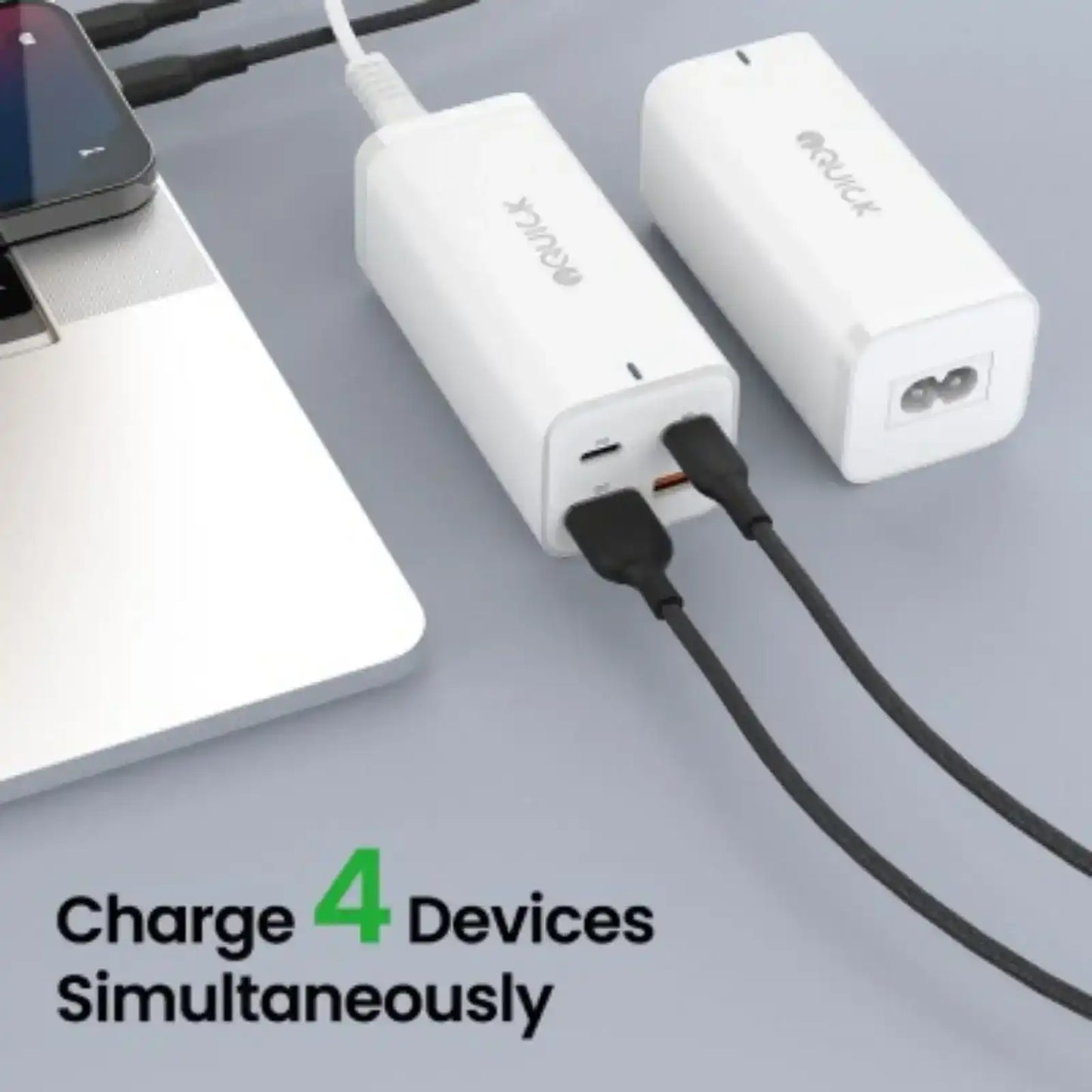 iQuick 100W 2*USB-A 2*USB-C 4-Port Charger Power Strip-White iquick
