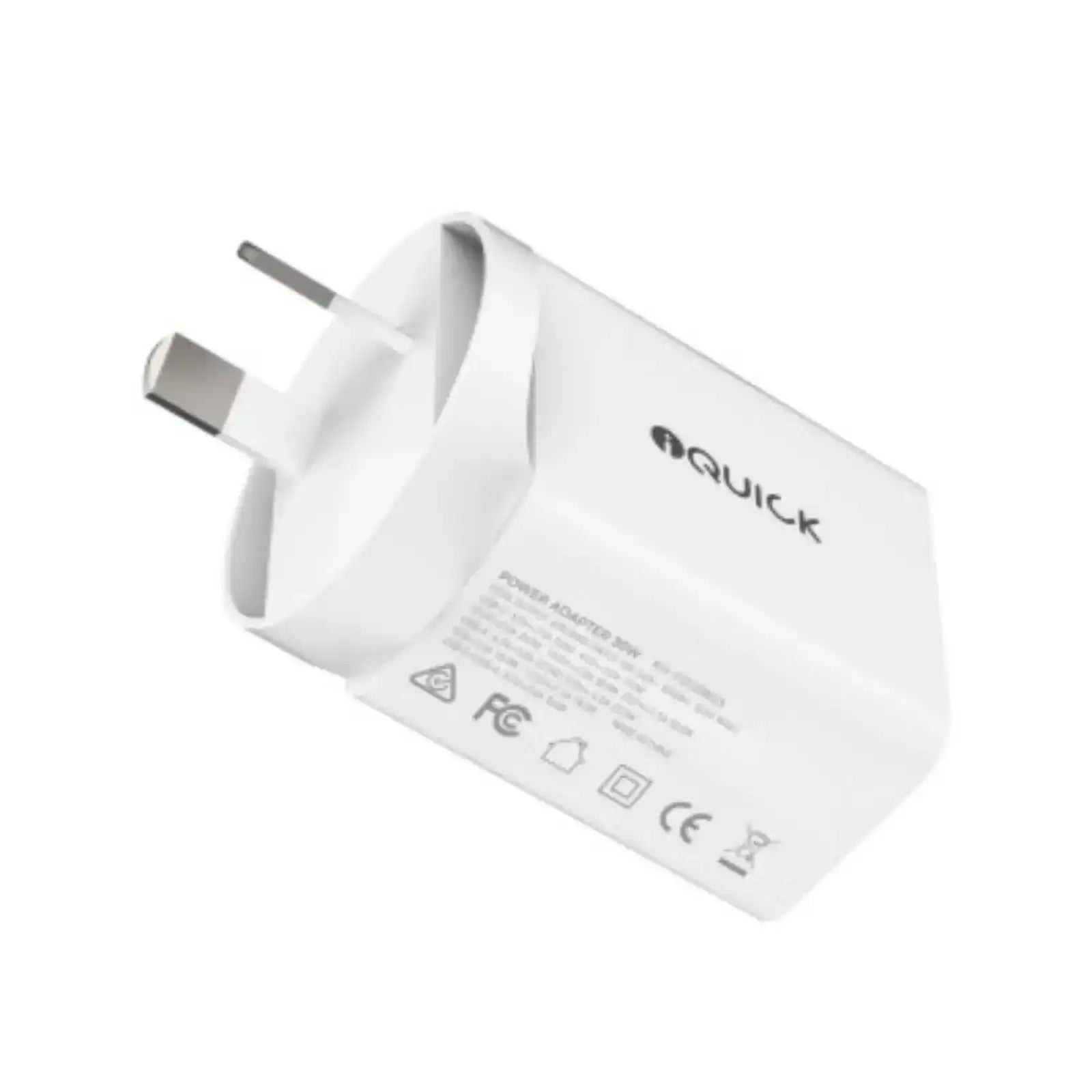 iQuick 30W PD3.0+QC3.0 Dual Ports Charging Adapter-White iquick