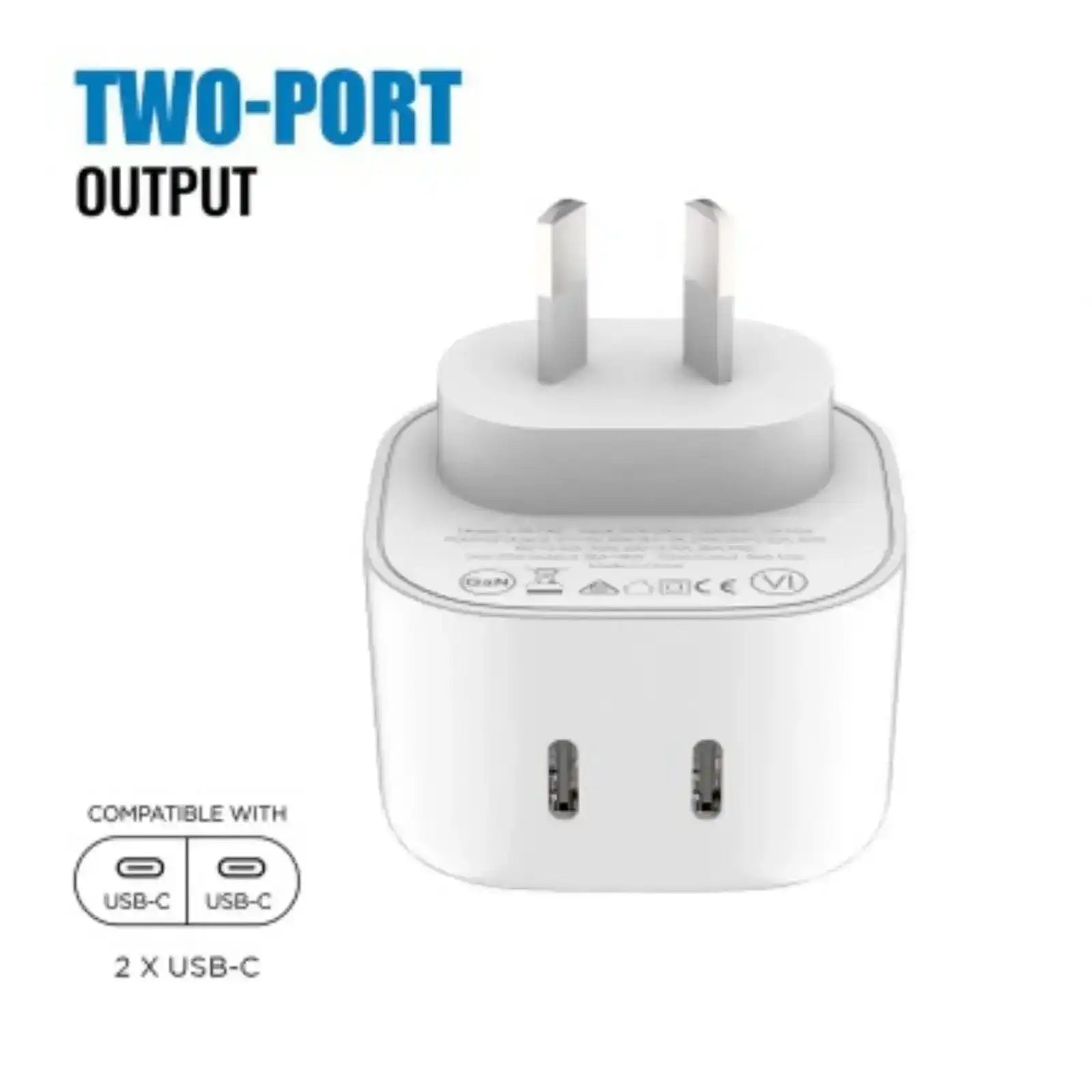 iQuick NANO Energy 1 35W USB-C Dual Ports Charging Adapter-White iquick
