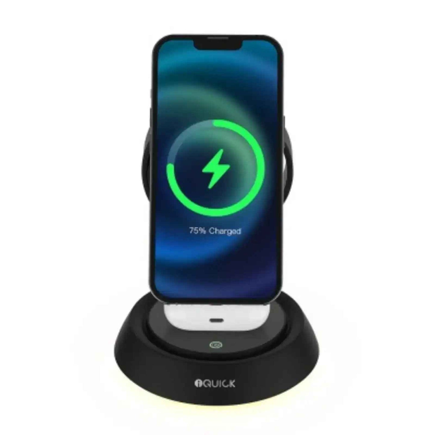 iQuick Twig Multi Functions Wireless Charger With LED Ambient Light-Black