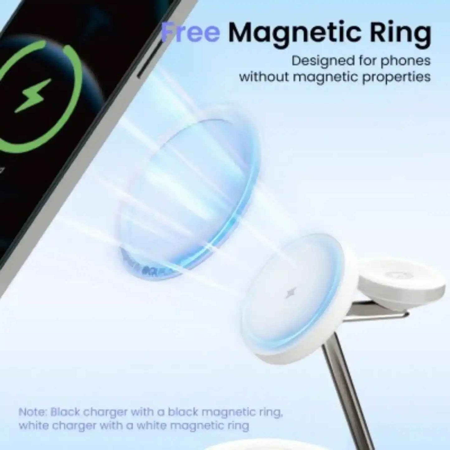 iQuick Twig Multi Functions Wireless Charger With LED Ambient Light-White