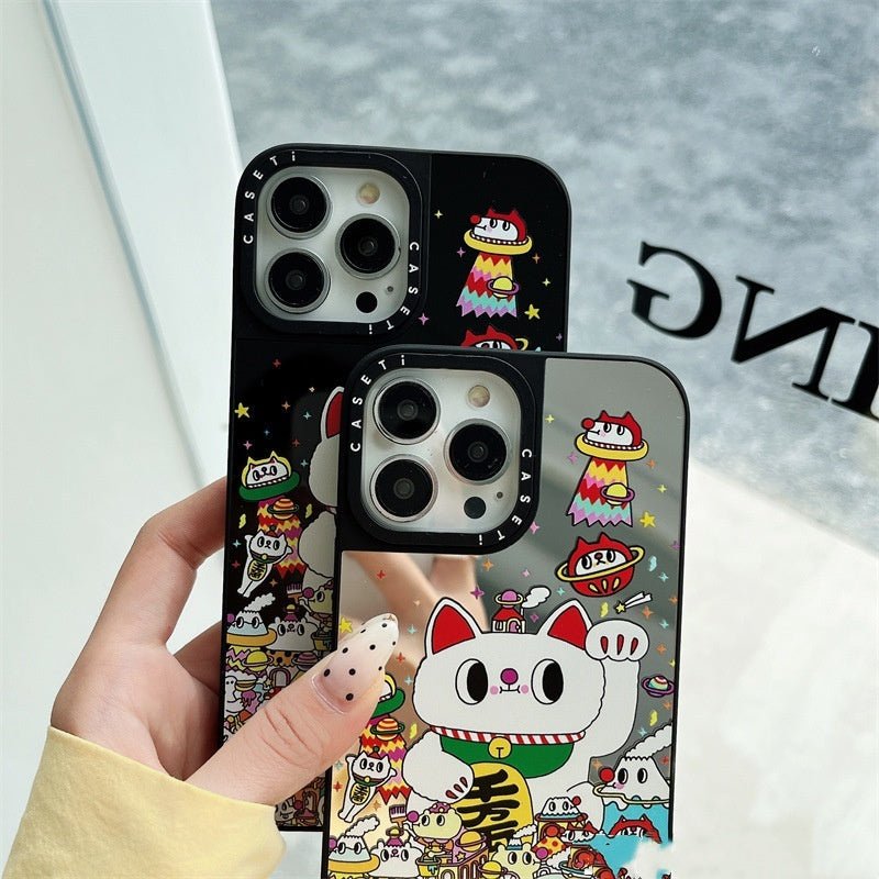 Illustration Lucky Cat Drop - resistant Phone Case For iPhone 15 - MyMobile